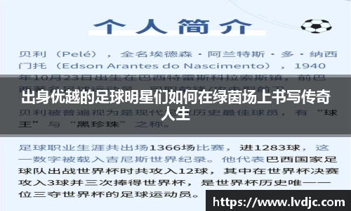出身优越的足球明星们如何在绿茵场上书写传奇人生